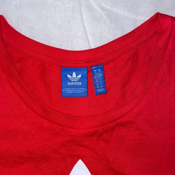 Adidas Originals Red Women Red Loose Printed Crop Top - Picture 5 of 7